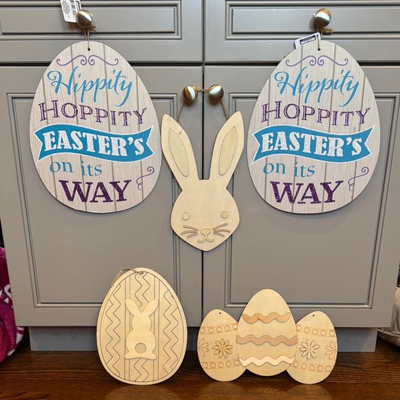 Easter Wooden Decor Set with Bunny and Eggs - Picture 1 of 9
